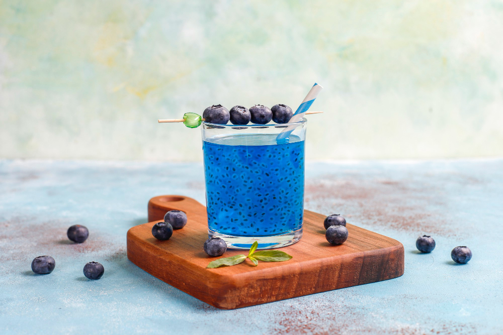 Blueberry basil drink