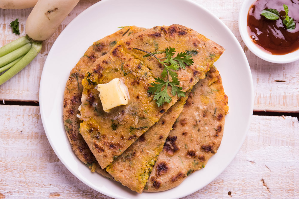 The paratha: Swap aloo for millet and lentils