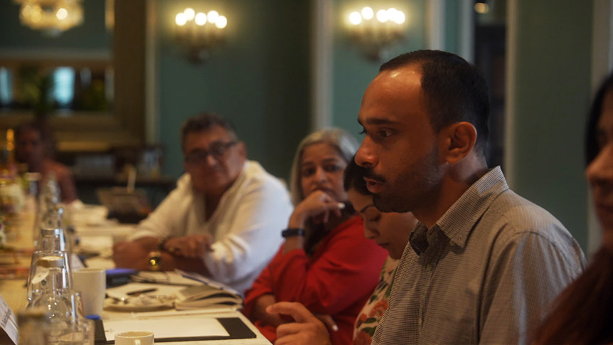 Atish Nath, Roshni-Bajaj Sanghvi, Primrose Dsouza and Kunal Vijaykar at the Mumbai round table, The Taj Mahal Palace Atish Nath, Roshni-Bajaj Sanghvi, Primrose Dsouza and Kunal Vijaykar at the Mumbairound table, The Taj Mahal Palace