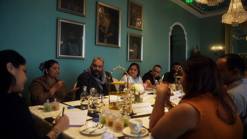 A shot of the round table in full swing at The Princes Room, The Taj Mahal Palace, Mumbai. A shot of the round table in full swing at The Princes Room, The Taj Mahal Palace, Mumbai.