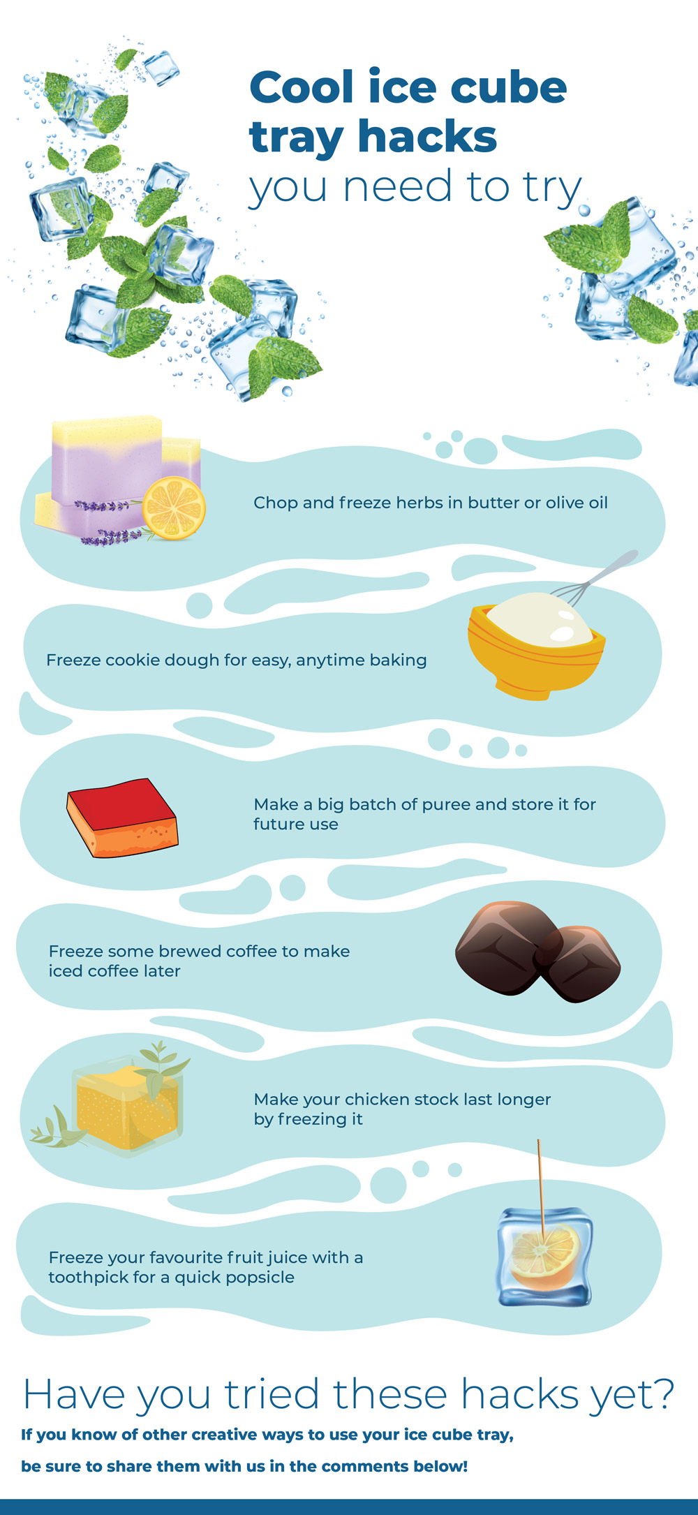 Get creative with your ice cube tray Get creative with your ice cube tray